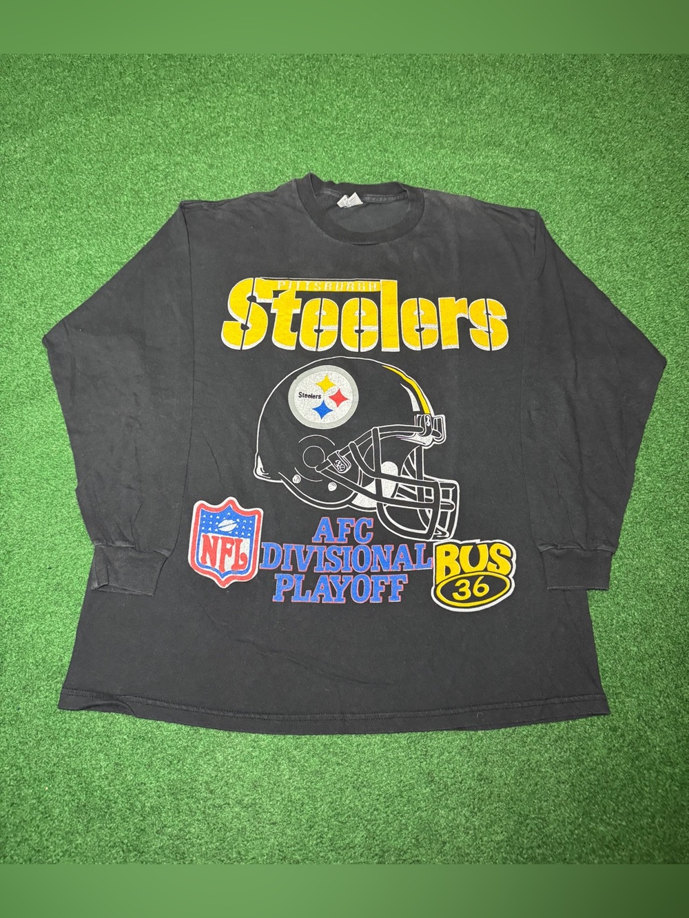 Steelers Vintage Long Sleeve T Shirt XL NFL 90s Bettis The Bus Pittsburgh